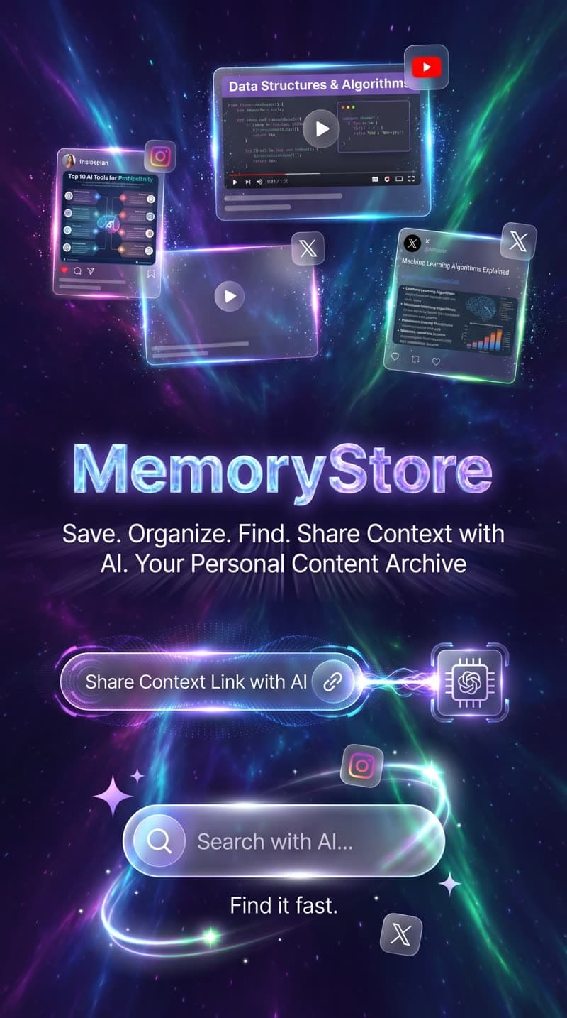 MemoryStore — Your AI-powered recipe archive: Save, search, and cook from any video